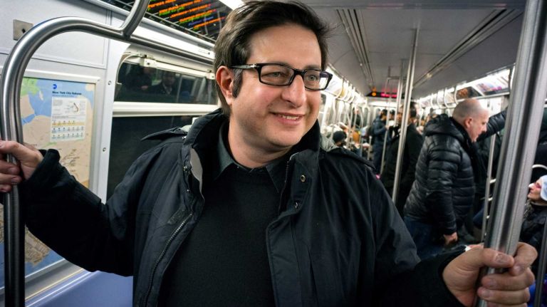 Celebrities riding the subway in New York City 8 Brooklyn comedian Eugene Mirman, who voices a character on
