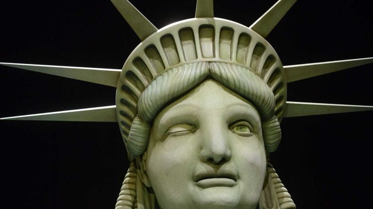 The 26-foot tall Lady Liberty puppet in 'Heart and Lights.'