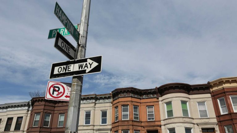 Houses along Park Place between Kingston and Albany in Crown Heights.