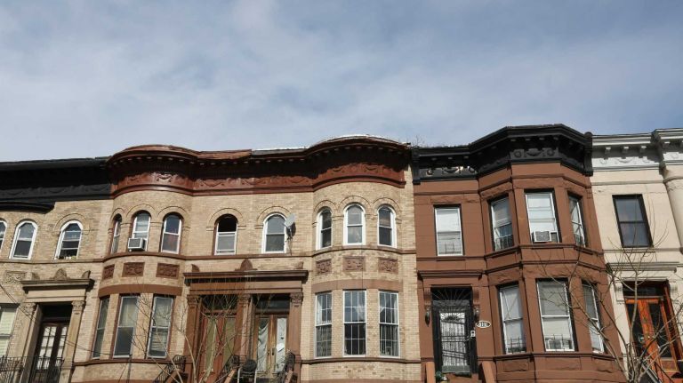 Houses along Park Place between Kingston and Albany in Crown Heights.