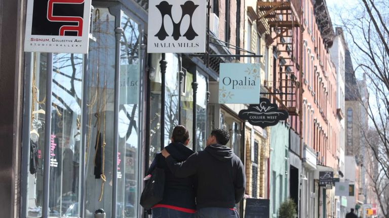 Shops along Atlantic Ave. between Hoyt and Bond streets in Boerum Hill, Brooklyn, Friday Mar. 14, 2014.
