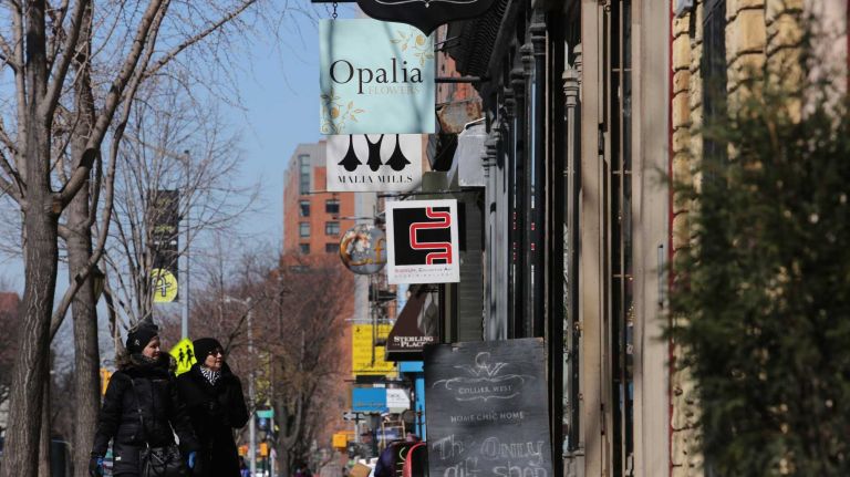Shops along Atlantic Ave. between Hoyt and Bond streets in Boerum Hill, Brooklyn, Friday Mar. 14, 2014.