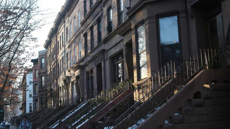 Houses along Macon Street between Nostrand and Marcy in Bedford-Stuyvesant. 