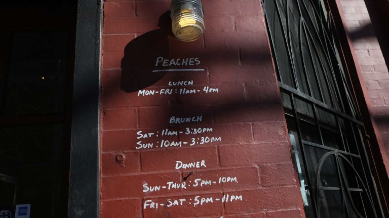 Peaches restaurant at 393 Lewis Ave.