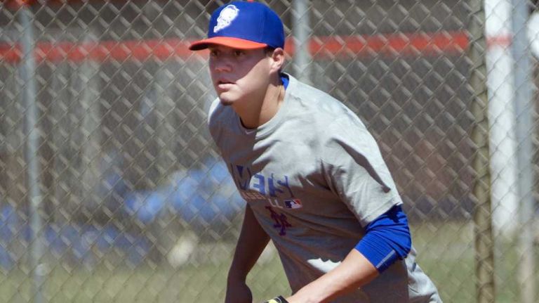 Mets infielder Wilmer Flores fields a grounder during spring training Tuesday, Feb. 18, 2014, in Port St. Lucie, Fla.