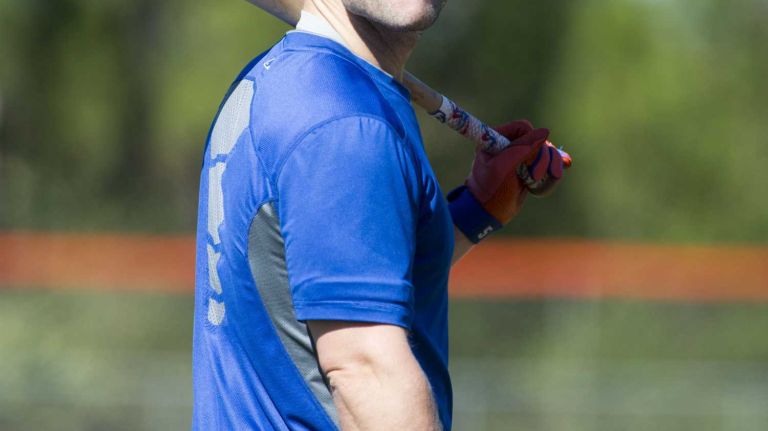 David Wright gets ready for batting practice Friday, Feb. 14, 2014, during spring training for the Mets in Port St. Lucie, Fla.