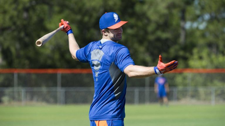 The Mets' David Wright gets ready for batting practice Friday, Feb. 14, 2014, during spring training in Port St. Lucie, Fla.