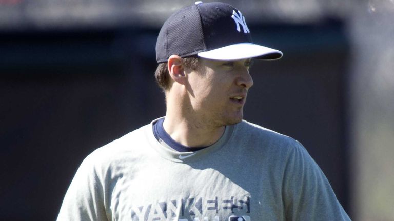 Yankees' Kelly Johnson works out on the morning of Tuesday, Feb. 18, 2014.