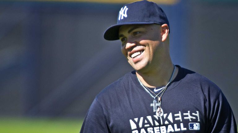 Carlos Beltran works out at the team's minor league facility in Tampa on Feb. 17, 2014.