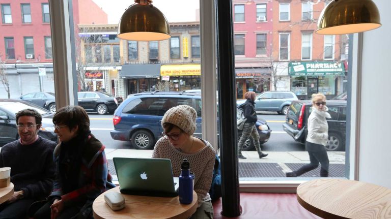 Hungry Ghost, a coffee bar on Fulton Street, serves up Stumptown coffee and molasses spice cookies. (Dec. 4, 2013)