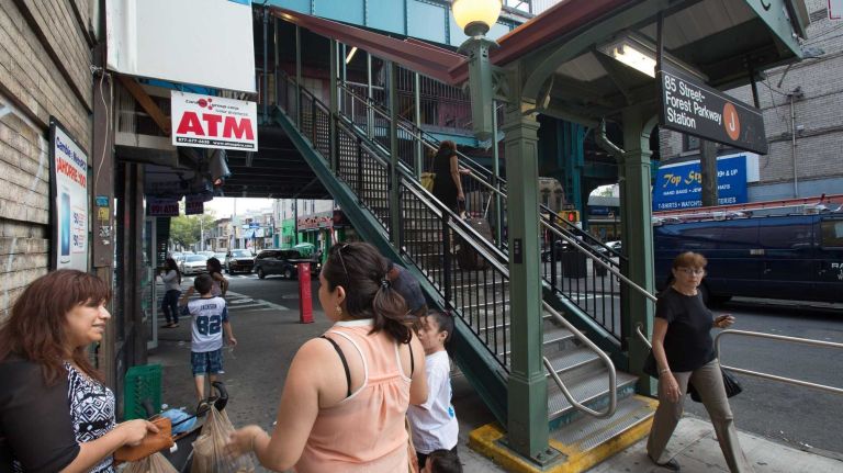 The J train station at 85th Street and Jamaica Avenue. (Aug. 29, 2013) 