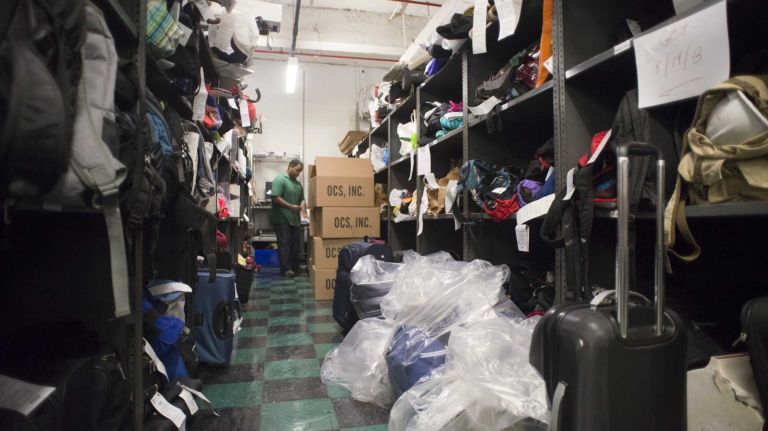 Lost items are stored at the MTA's Metro-North Railroad Lost & Found in Grand Central Terminal on August 28, 2013.
