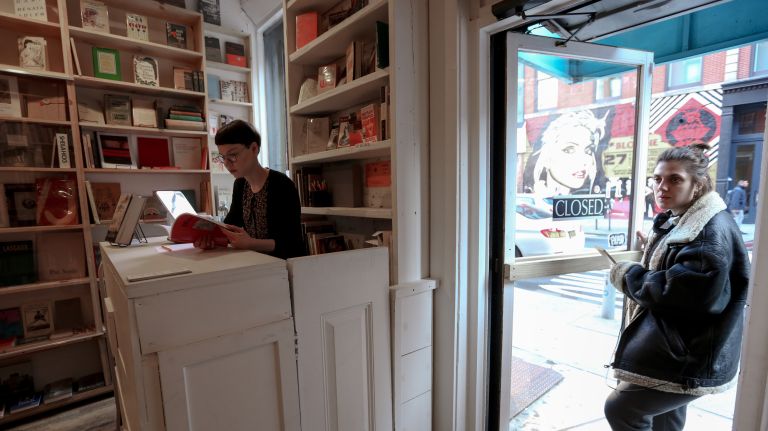 Inside, co-owner Robin Treadwell mans the front desk.