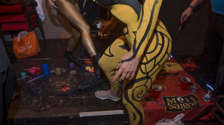 Photos: Body painting event in Times Square turned heads 11 A model at a Polar Bear Paint event in Manhattan on Saturday, Feb. 10, 2018.