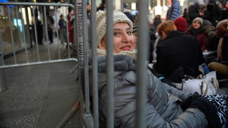 New Year's Eve Times Square ball drop: See photos 51 Rafat Sundaya, 48, traveled from Chicago to be in Times Square for the 2017 New Year's Eve celebration on Saturday, Dec. 31, 2016.