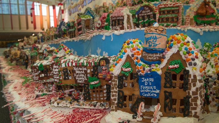 GingerBread Lane is comprised of 400 pounds of gingerbread.
