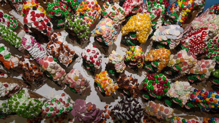 A partial view of GingerBread Lane, the edible village on view at the New York Hall of Science in Corona on Nov. 26, 2017. 