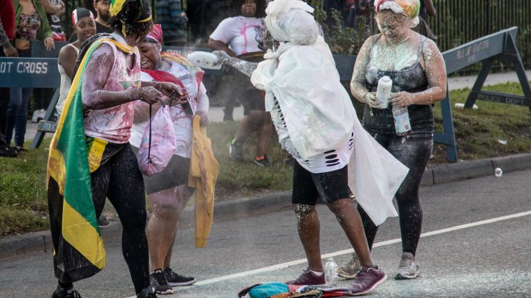J'Ouvert festival: Photos of the early morning Caribbean celebration 25 Revelers prep themselves for the J'Ouvert parade in Brooklyn on Monday, Sept. 4, 2017.