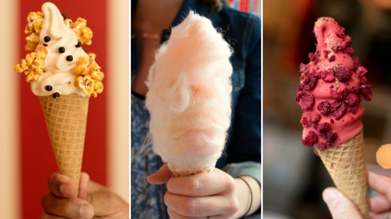 You can almost see the tangerine-vanilla swirl peek out from under the cotton candy, if you squint.