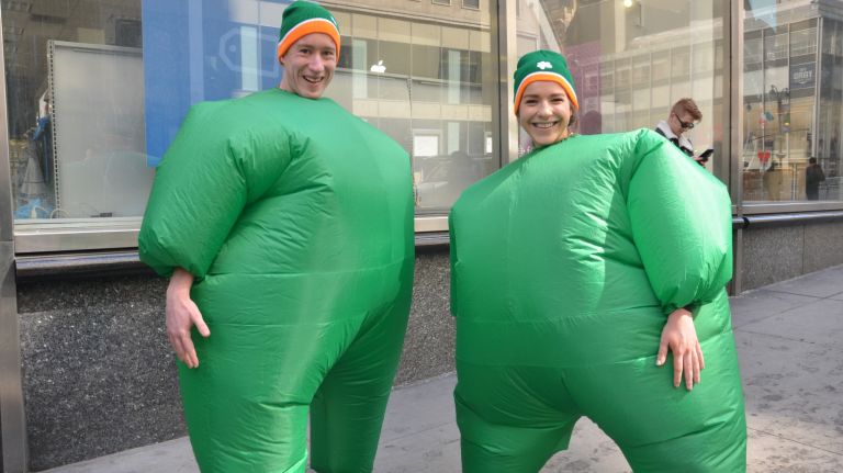 St. Patrick's Day parade: Wackiest costumes spotted in NYC 10 This pair may not be leprechauns, but they sure do love St. Patrick's Day.