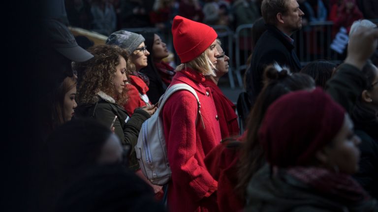 A Day Without a Woman rally in Manhattan on March 8, 2017.