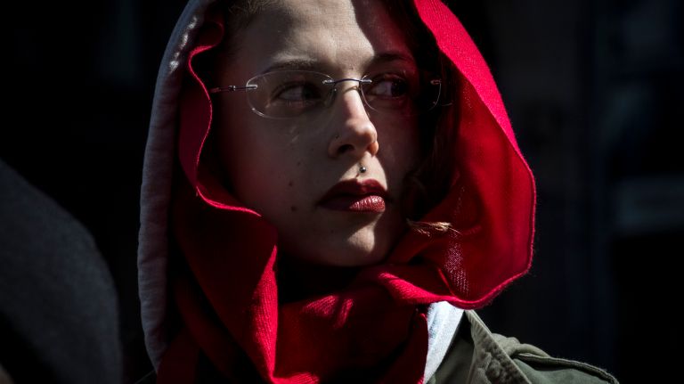 A Day Without a Woman strike organizers encouraged participants to wear red to mark International Women's Day on March 8, 2017.