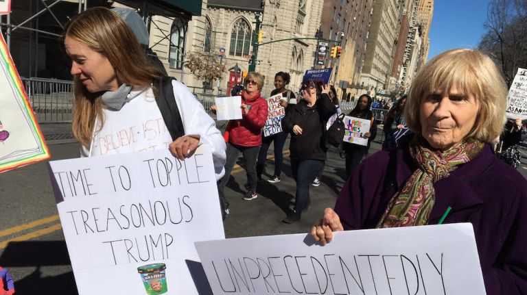 Not My Presidents Day rally: Photos from Columbus Circle protest 59 Participants hold signs at the Not My Presidents Day rally in Columbus Circle on Feb. 20, 2017.
