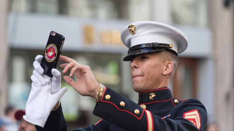 The New York City Veterans Day Parade, also known as America's Parade, on Nov. 11, 2016, marched up Fifth Avenue after a wreath was placed at the Eternal Light Monument at Madison Square Park on 26th St.