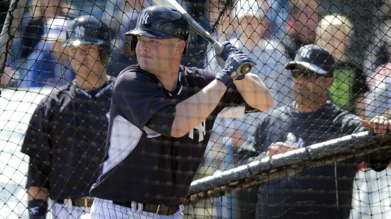 Yankees' Brian McCann works out at Steinbrenner Field on the morning of Feb. 15, 2014.