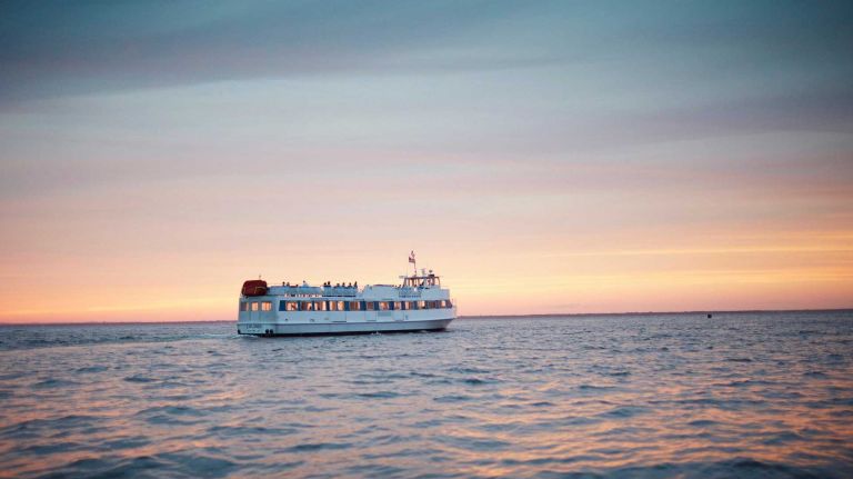 The ferry leaves Ocean Beach for Bayshore, Ocean Beach, Fire Island, July 3, 2016.