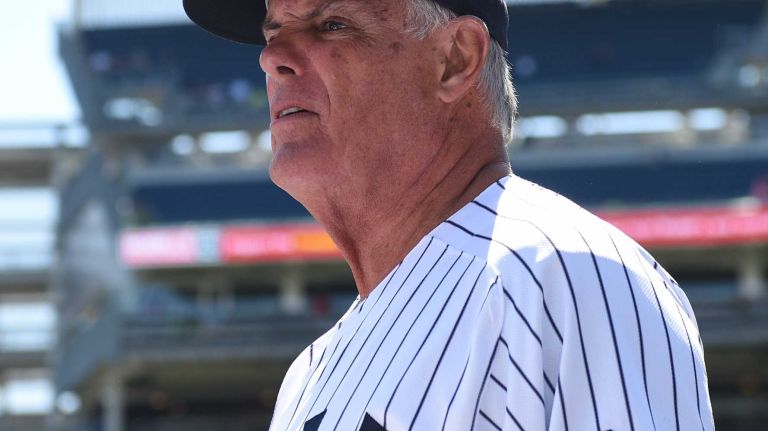 Former New York Yankees player Lou Piniella looks on during the 70th annual Old-Timers' Day at Yankee Stadium on Sunday, June 12, 2016.