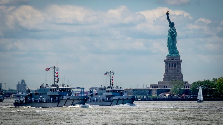 Fleet Week NYC: See photos of ships in New York Harbor and more 32 Fleet Week procession of ships into New York Harbor on Wednesday, May 23, 2018.