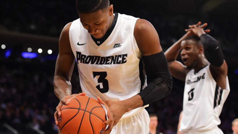 Providence guard Kris Dunn (3) reacts to a call against Butler during the Big East Tournament at Madison Square Garden in New York, New York on Thursday, Mar 10, 2016. Big East Basketball Tournament between #5 Butler and #4 Providence.