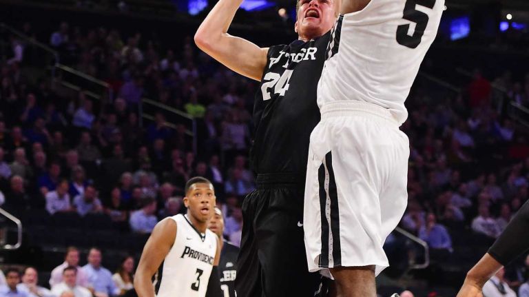 Butler guard Kellen Dunham (24) is defended by Providence forward Rodney Bullock (5) during the Big East Tournament at Madison Square Garden in New York, New York on Thursday, Mar 10, 2016. Big East Basketball Tournament between #5 Butler and #4 Providence.