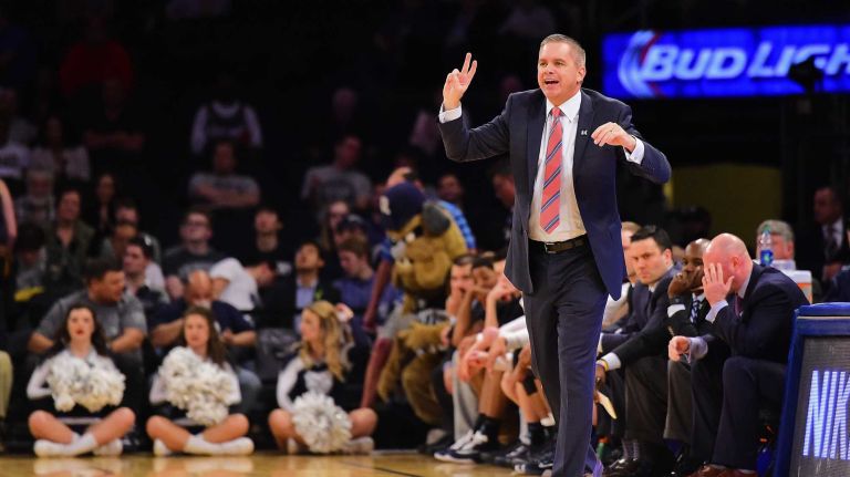 Butler head coach Chris Holtmann instructs his team from the bench against Providence during the Big East Tournament at Madison Square Garden in New York, New York on Thursday, Mar 10, 2016. Big East Basketball Tournament between #5 Butler and #4 Providence.
