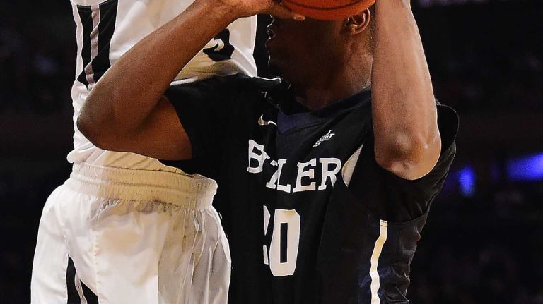 Providence guard Kris Dunn (3) is called for the foul on Butler forward Kelan Martin (30) during the Big East Tournament at Madison Square Garden in New York, New York on Thursday, Mar 10, 2016. Big East Basketball Tournament between #5 Butler and #4 Providence.