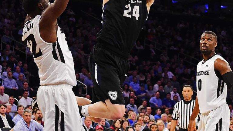 Butler guard Kellen Dunham (24) attempts a jump shot against Providence during the Big East Tournament at Madison Square Garden in New York, New York on Thursday, Mar 10, 2016. Big East Basketball Tournament between #5 Butler and #4 Providence.