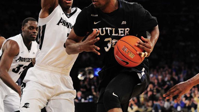 Butler forward Kelan Martin (30) is defended by Providence guard Kris Dunn (3) during the Big East Tournament at Madison Square Garden in New York, New York on Thursday, Mar 10, 2016. Big East Basketball Tournament between #5 Butler and #4 Providence.