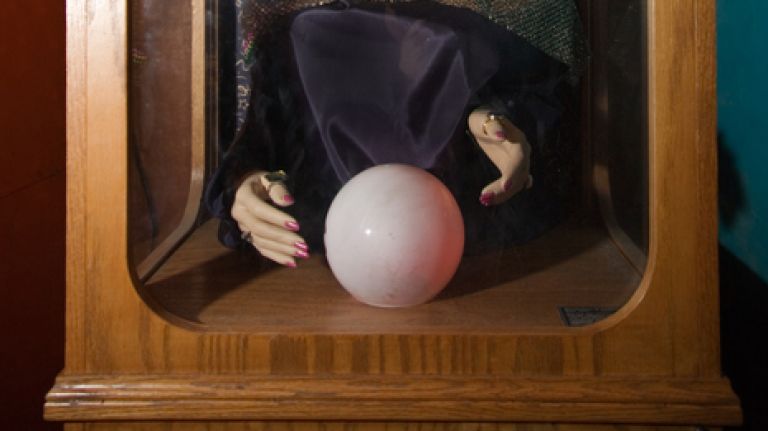 Will 2017 be a wild ride? Ask the Brooklyn genie 1 A fortune teller in a wooden box.