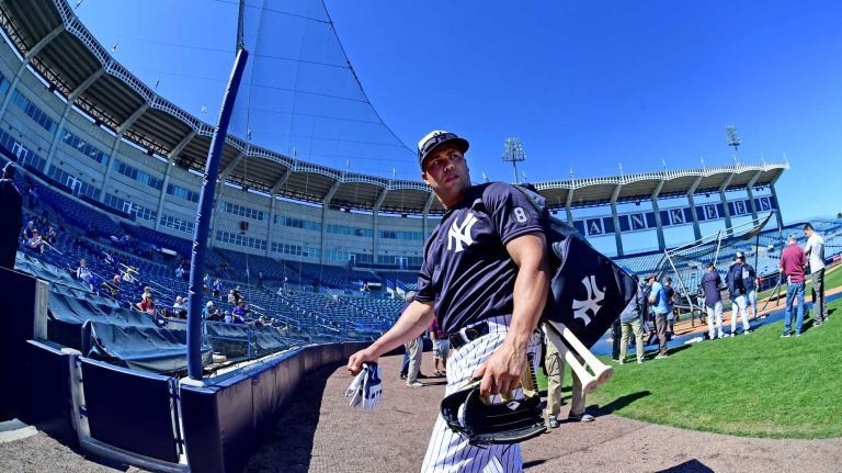 New York Yankees spring training 2016 107 New York Yankees' Carlos Beltran comes into the dugout after batting practice during spring training at George M. Steinbrenner Field in Tampa, Fla. on Feb. 28, 2016.