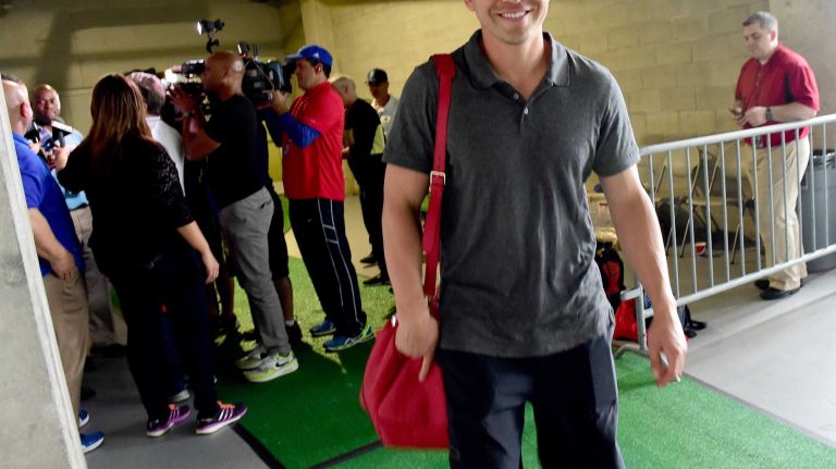 New York Yankees spring training 2016 117 New York Yankees outfielder Jacoby Ellsbury leaves the locker room after speaking to the media during spring training at George M. Steinbrenner Field in Tampa, Fla., on Wednesday, Feb. 24, 2016.