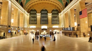 An unlikely scene of a desolate Grand Central Terminal after the Jan. 23, 2016 blizzard left service suspensions throughout the Metro-North train system.