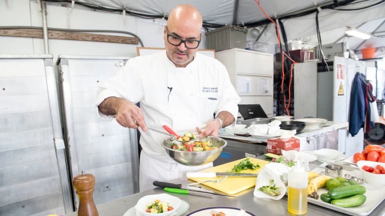 Gracie Mansion chef Feliberto Estevez explains how he keeps the mayor's guests fed 1 Feliberto Estevez, Gracie Mansion's senior executive chef, taught amNewYork how to make a sweet plantain salad on Dec. 16, 2016.