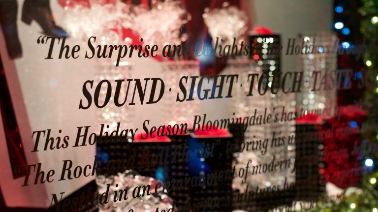 Heighten your senses with the windows at Bloomingdale's 9 The first window of the Bloomingdale's holiday display that explains the theme of the five senses and sets the stage for the subsequent windows.