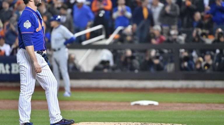 World Series Game 5: Mets vs. Royals 159 New York Mets starting pitcher Matt Harvey (33) reacts in the third inning during Game 5 of the World Series against the Kansas City Royals at Citi Field on Sunday, Nov. 1, 2015.