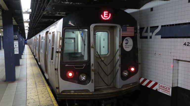 A man jumped in front of a downtown E train at the 42nd Street-Port Authority Bus Terminal station on Monday, Nov. 14, 2016, police said. 