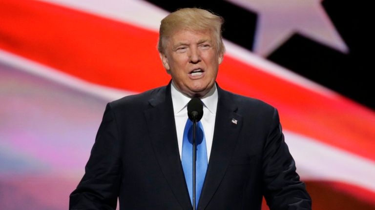 How could a Trump win happen? ‘It’s the economy, stupid’ 1 Donald Trump speaks at the Republican National Convention in Cleveland, Ohio, on Monday, July 18, 2016.