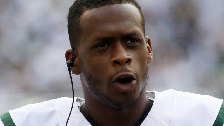 Geno Smith of the New York Jets looks on during an NFL game at MetLife Stadium on Sept. 27, 2015.