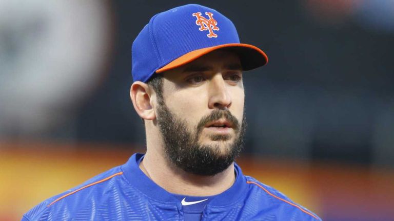 New York Mets starting pitcher Matt Harvey during batting practice of Game 3 of the World Series against the Kansas City Royals at Citi Field on Friday, Oct. 30, 2015.