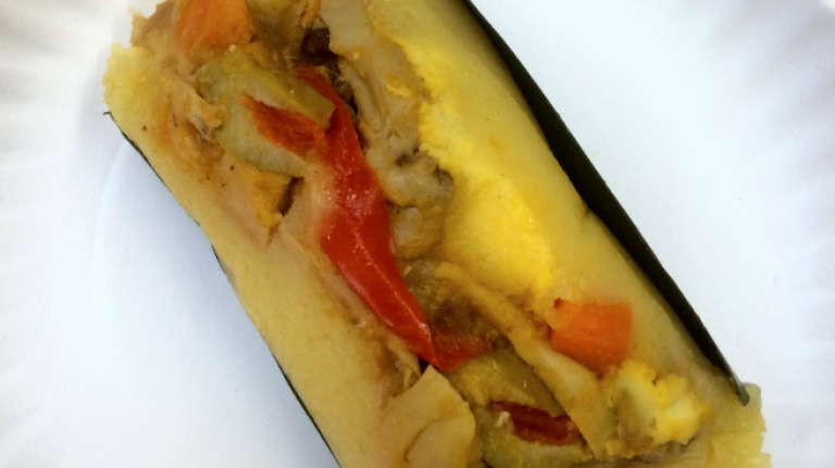 Named after an old style of Latin music and dance, Son is dedicated to making holiday specialties available all year round. Their Ecuadorian hallacas (similar to tamales) are the reason to seek out this stand. A play on mom's staple recipe, the chicken hallaca is mixed with corneal and olives. It is made with sugar instead of salt, making it sweater and creamier than a tamale. The menu will also feature family favorites like beef tongue tacos, chicken and beef empanadas and shrimp ceviche. 